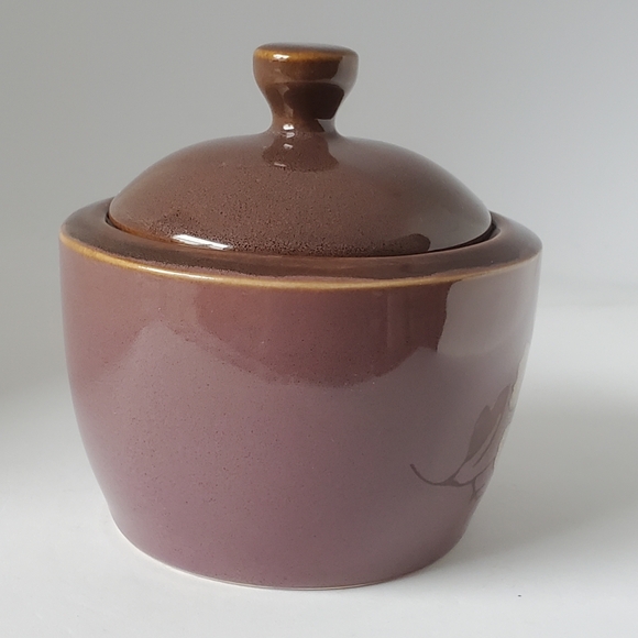 Stokes Reactive Flower Sugar Bowl with Lid Vintage Stoneware - Picture 3 of 10